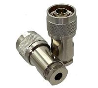 Conector de Abrazadera Hembra con Conector N Macho for Cable coaxial RG8 LMR400 RG5 RG6 RG8X LMR240 RG58 RG142 LMR195(N Male For RG58)