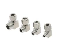 Conector de accesorios de tubería de tubo de doble virola, codo de acero inoxidable 304 SS, tubo de 6-12mm OD a rosca macho BSPT de 1/8 ", 1/4", 3/8 "y 1/2"