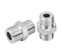 Conector de acero inoxidable 304 for agua, gas y propano, reductor de igual tamaño macho BSP NPT de 1/8", 1/4", 3/8", 1/2" y 2", de alta presión.(1l8 BSPT-1l8 BSPT)