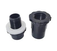 Conector de acuario negro de 20, 25 y 32mm, tubo impermeable de PVC, junta de ajuste recto for tanque de peces, accesorios de herramientas for tanque de peces IBC S60(20mm)