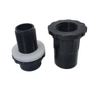 Conector de acuario negro de 20, 25 y 32mm, tubo impermeable de PVC, junta de ajuste recto for tanque de peces, accesorios de herramientas for tanque de peces IBC S60(25mm)