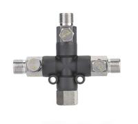 Conector de aerógrafo ajustable, accesorios de montaje de pistola de pulverización de tres vías de metal de 1/8 pulgadas para adaptador de compresor de aire
