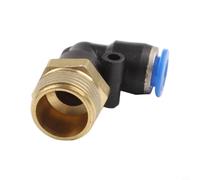 Conector de aire de codo neumático, adaptador de codo de rosca en T en forma de L PL416, excelente sellado para un rendimiento fiable (PL6-03)