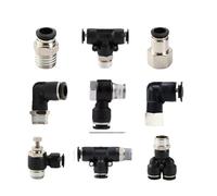 Conector de aire neumático PC/PCF/PB/PD/PH/PL/PLF/PX/SL 4mm 6mm 8/10mm rosca 1/8 1/4 3/8 1/2 accesorios for mangueras de plástico negro(6-03 (6mm-3l8),PLF)