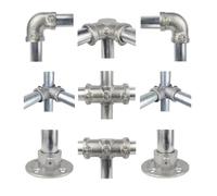 Conector de aleación de aluminio de 20mm/25mm/32mm, Base en T, ajuste tridimensional plano, sujetador de conexión, piezas de estante de tubo de acero(3tong,32mm)