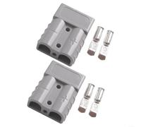 Conector de alimentación de carretilla elevadora 50 A 600 V, bloque de terminales para equipos industriales de alto amperio seguro de batería (gris)