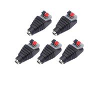 Conector de alimentación macho y hembra 5pcsDC 5,5 * 2,1mm enchufe positivo y negativo al conector de cableado LED de Terminal de presión sin soldadura(Dark Grey)