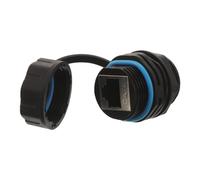 Conector de Alimentación para RV 12v/24v DC Ip65 Negro | Aleación de Aluminio y Pc, Montaje a Través del Panel Hembra a Hembra, Uso Exterior