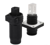 Conector de almacenamiento de energía 120A, Bloque de terminales de alta corriente impermeable IP67, nailon PA66 para conexión de batería para sistema de energía solar industrial (negro)