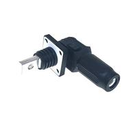 Conector de almacenamiento de hilo de barra colectora 60-450A, bloque de terminales de corriente de un solo núcleo, enchufe de salida de alimentación montado en la pared(Black,350A)