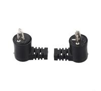 Conector de altavoz de audio DIN de 2 pines, conector de terminal de tornillo en ángulo recto para sistemas Hi-Fi, sin soldadura, negro, paquete de 2