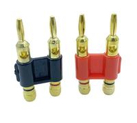 Conector de Altavoz de con Conector Banana Chapado en Oro de Doble, 2 Colores, 4MM, for conexión de Doble Cabezal Banana(1Pcs-01)