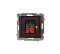 Conector de altavoz doble SONATA negro metálico GG-2R/m/33