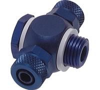 Conector de Aluminio Banjo en T 6x4 & G1/8'' Rosca Macho & Junta Tórica [2 piezas]