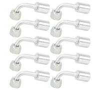 Conector de aluminio con codo de 90 grados AC, ajuste universal, junta de aire acondicionado duradera y antioxidante para automóviles, camiones, vehículos de ingeniería, 10