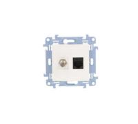 kontakt-simon Simon CASFRJ455.01/11 5902787848767 - Toma de Antena + F-Computer + RJ45 Cat.5e, Color Blanco