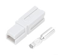 Conector de arnés de cableado de un solo polo 120A con estructura modular de mortaja de espiga para múltiples polos flexibles en sistemas de almacenamiento de energía (blanco)