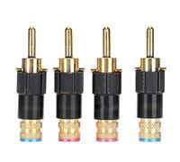 Conector de audio, 4 conectores banana chapados en oro 24 k, for altavoces, clips for receptores y video sistemas sonido