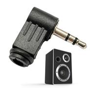 Conector de audio en ángulo recto: adaptador estéreo de 90 grados de 3,5 mm, enchufe de extensión de cable de bricolaje con diseño duradero con ajuste seguro | Adaptador Jack de 3 polos para amplifica