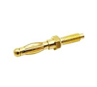 Conector de audio jack, 10 piezas tipo linterna, conector banana 4 mm con conectores macho rosca M4, a presión en frío, sin soldadura, eléctrico(Gold)