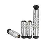 Conector de aviación con cabezal hembra M16 5 piezas, carcasa metal resistente al agua, conector sensor dedicado C09/J09 TS/TRS 2 a 24 pines(Metal dust cover)
