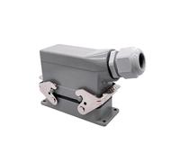 Conector de aviación de 24 pines de alta resistencia | Conexión de tornillo rectangular industrial | Resistente al agua y al polvo | 16 A 500 V(Hdc-he-024-2)
