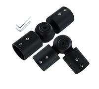Conector de barra de cortina de esquina de ventana, conector de varillas de cortinas ajustables para persianas de ventanas de bahía con color negro y plateado de 1 pulgada y 3/4 pulgadas