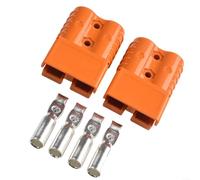 Conector de batería para vehículos, 2 piezas de 120 amperios, clasificación UL94 V0 resistente al fuego, montaje rápido y fácil (naranja)