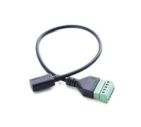 Conector de bloque enchufable tipo C USB hembra a terminal de tornillo de 5 pines, cable adaptador de transferencia rápida de datos y fuente de alimentación