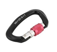 Conector de Bloqueo de Seguridad en Forma de D Resistente, mosquetón de Escalada con Bloqueo automático 25 KN con Marcas de Carga para Equipo de Rescate de Rappel de Escalada en (Negro)