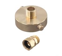 Conector de boca de incendios de latón con entrada hembra 2-1/2 NST/NH y salida macho de 3/4 GHT para puente del sistema de agua (adaptador recto)