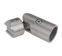 Conector de bola exterior D28, 105 x 34 x 34, aluminio fundido a presión, blanco, color aluminio, tamaño de cuadrícula D28 mm, tipo B