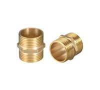 Conector de boquilla hexagonal de tubo de latón, conector adaptador rápido de rosca macho for agua, aceite y Gas, G1/4 G3/8 G1/2 G3/4 G1, 2-10 Uds.(G1l2 x G3l4 2Pcs)