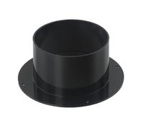 Conector de brida de pared ABS para conexión de conducto de tubería de ventilación, junta redonda de conducto de aire, compatible con tubos de 100 mm, 125 mm, 150 mm, negro (100 mm)