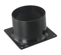 Conector de brida de pared ABS para conexión de tubería de ventilación, negro, compatible con tamaños de 75 mm, 100 mm, 120 mm, entrada de aire montado en la pared y montaje en pared para ventilador