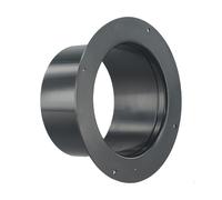 Conector de brida de pared ABS para tubería de ventilación, conexión de conducto de aire, redondo, 100 mm, 125 mm, 150 mm, color negro