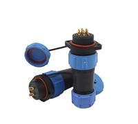 Conector de brida impermeable SP21 IP68 (1 unidad) - Conector de alimentación eléctrica de 2 orificios for montaje en panel for uso en exteriores(1PCS Sp21-9f)