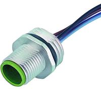 Conector de brida M12, código A Montaje en la pared delantera.