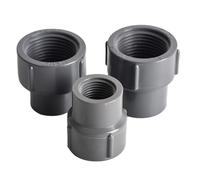 Conector de buje con rosca macho/hembra de 1/2", 3/4" y 1", gris, junta igual/reductora for acuario, tanque, jardín, tubería de agua, recto, codo o T(Reducing Straight 1/2"- 1")