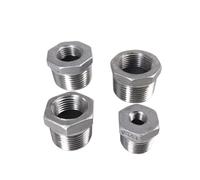 Conector de buje reductor de tubería de acero inoxidable 304 con rosca macho a hembra NPT de 1/8", 1/4", 3/8", 1/2", 3/4", 1" y 1-1/4"(NO1)