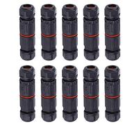 Conector de Cable a Prueba de Agua, 10Pcs IP68 Cable de Alambre Eléctrico a Prueba de Agua Conector de 3 pines Enchufe Exterior para Fuente de Alimentación, Red, etc.
