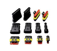 Conector de Cable automotriz de 6 Pines Resistente al Agua AMP TE 1.5 Super Seal - Opciones 1P 2P 3P 4P 5P for automóviles y Motocicletas(20Sets 6p Male 282108-1)
