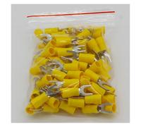 Conector de cable con terminal amarillo SV5.5-5, 100 unidades, tipo horquilla, aislado, amarillo, for AWG 12-10 SV5-5 SV