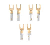 Conector de Cable de Altavoz Banana U Fork Y Spade Plug para Ruta de Señal de entre Componentes de - 6 Piezas Chapadas en Oro de 4 Mm - Ideal para Sistemas de Domésticos, Cobre Chapado en Oro