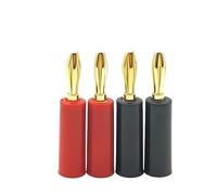 Conector de Cable de altavoz con conector Banana de 4mm, cobre puro, chapado en oro, cabeza de Banana de 4mm, sin soldadura, enchufe de cabeza de linterna de alto aislamiento(RED GOLD-PLATED 3,50 PCS)