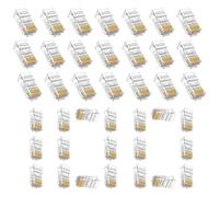 Conector de cable de red, conector Ethernet | Crystal Network RJ45 Crimp Tool - Adaptador de alta velocidad 100Pack para construcción y mantenimiento, ingeniería, centros de datos, asiento