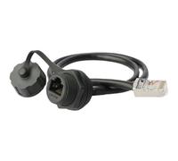 Conector de Cable de Red RJ45 Impermeable LR20 M20, Adaptador de señal 8P8C Cat6 de 0,1 m, 0,3 m, 0,5 m y 1 m, Cable de Red de extensión con Tapa(0.3m Cable)