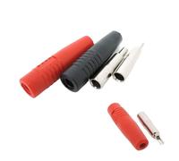 Conector de Cable de Soldadura de Alambre de Cobre, Conector Hembra Banana Aislado de latón de 4mm, 1 par o 5 uds., Rojo y Negro(5pcs Black)