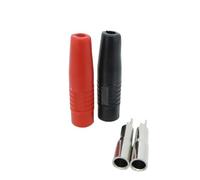 Conector de Cable de Soldadura de Alambre de Cobre, Conector Hembra Banana Aislado de latón de 4mm, 1 par o 5 uds., Rojo y Negro(5pcs Black)
