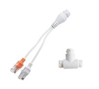 Conector de cable divisor PoE para cámaras de seguridad, adaptador de red de 3 puertos compatible con transmisión de datos de 100 Mbps, blanco